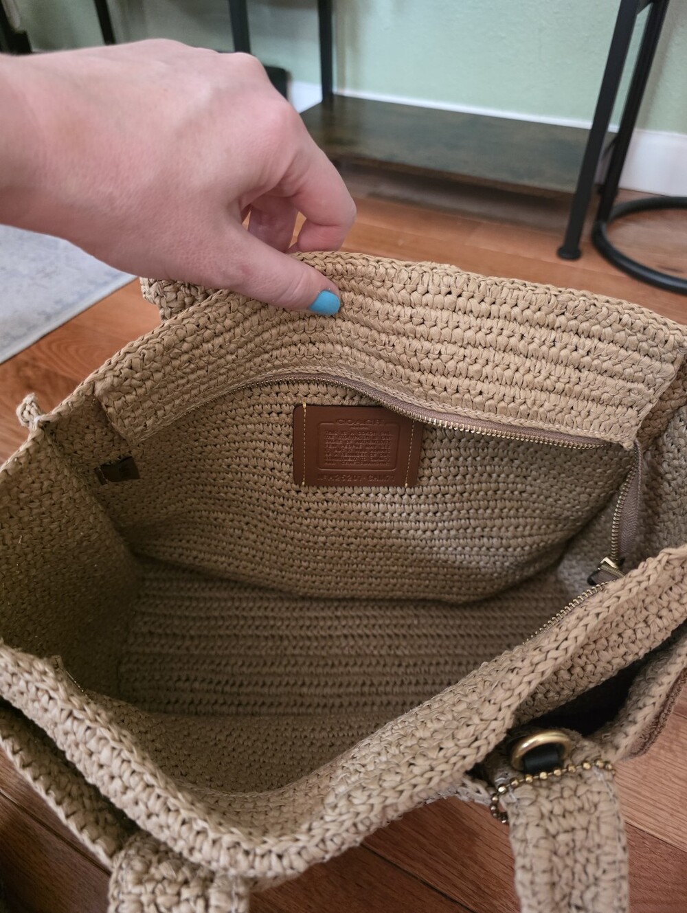 Coach Cargo Tote, Straw - Picture 4 of 8
